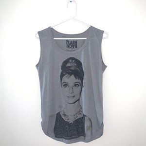 2/$30 Audrey Hepburn Grey Tank Top Sleeveless Tee